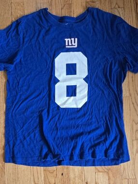 Men's Nike Blue New York Giants Tee with White & Red Logo Size Large
